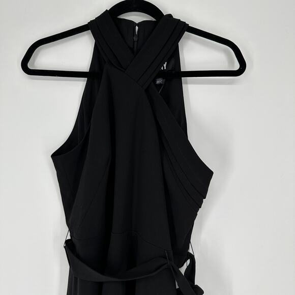 DKNY Black Twist Neck Sleeveless Tie Belt New Womens Mini Dress Sz 8 - Picture 3 of 11